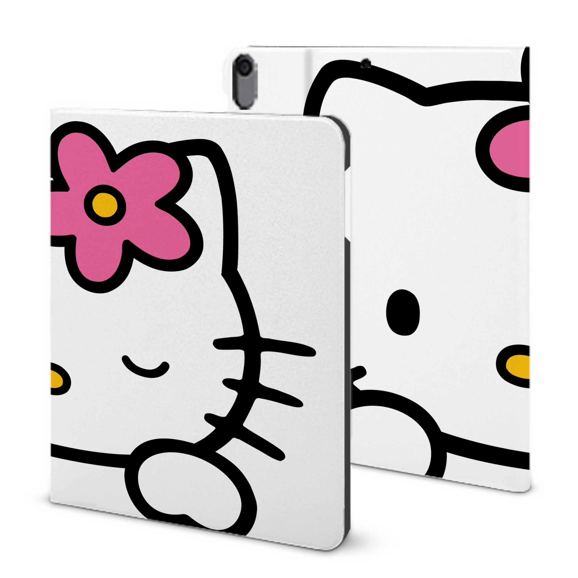 （画像用） Hello Kitty ハローキティ IPad ケース ブック型 PUレザー TPU 耐衝撃 軽量 薄型 ペン収納なし 全面保護 IPad 各モデル対応